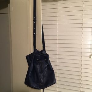 Blue bucket purse